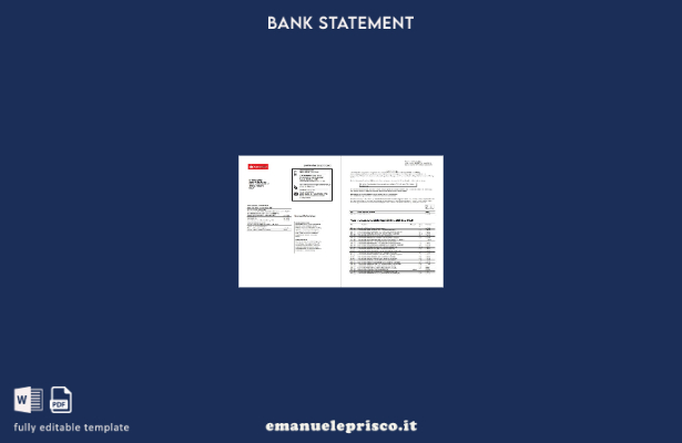 modello di pagine di parole dell'estratto conto della carta di credito Spagna Sa